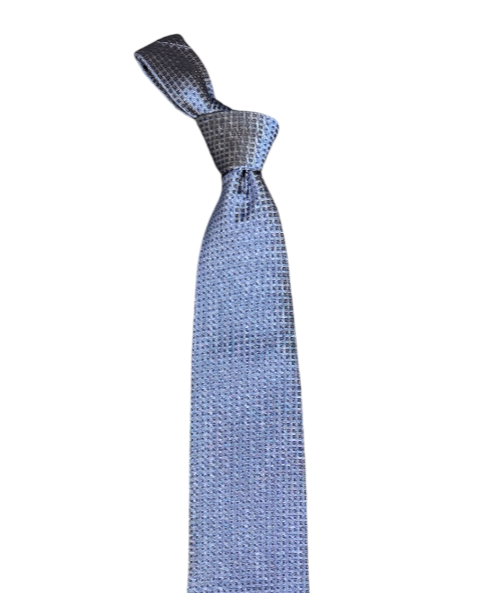 Seaward and Stearn Natte Woven Squares Silk Tie: Blue