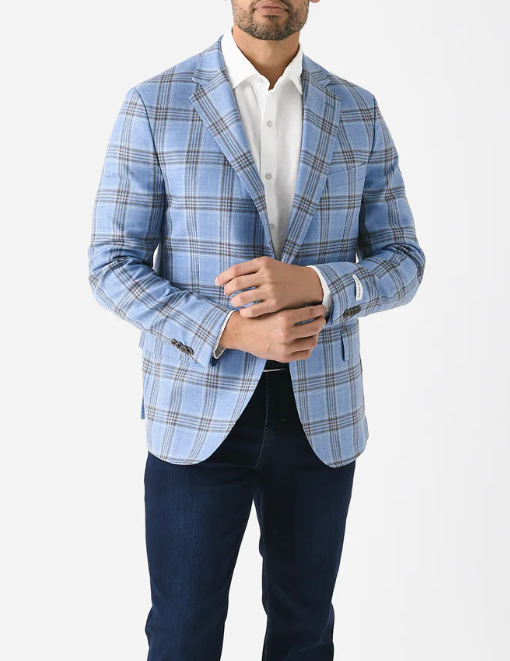 Peter Millar Blue/Brown Plaid Sportcoat