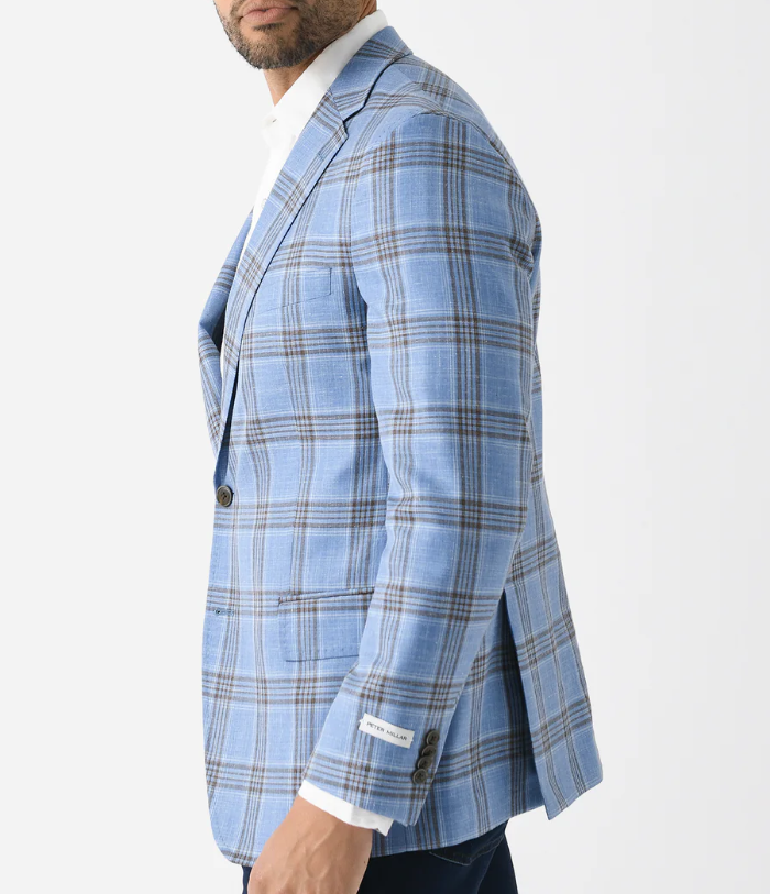 Peter Millar Blue/Brown Plaid Sportcoat