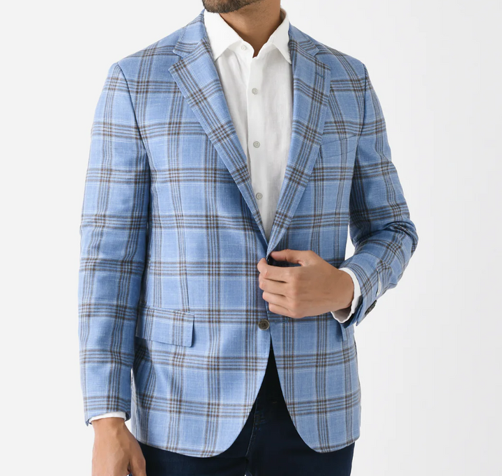 Peter Millar Blue/Brown Plaid Sportcoat