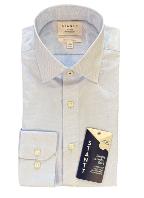 Stantt Ready To Wear Sky Blue Dobby Dress Shirt