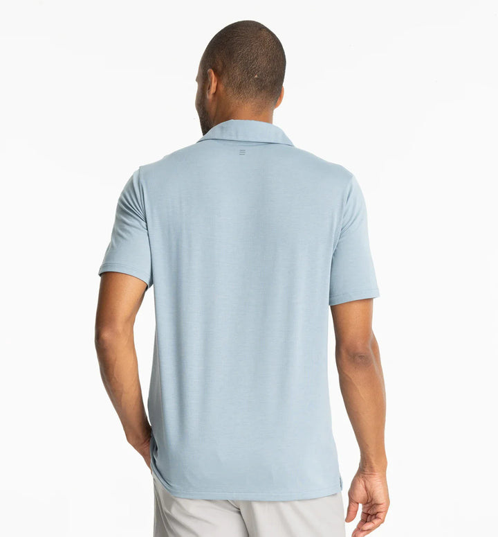 Free Fly Men's Bamboo Elevate Polo: Blue Fog