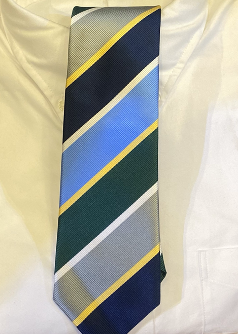 Robert Jensen Blue Green Classic Repp Stripe Necktie