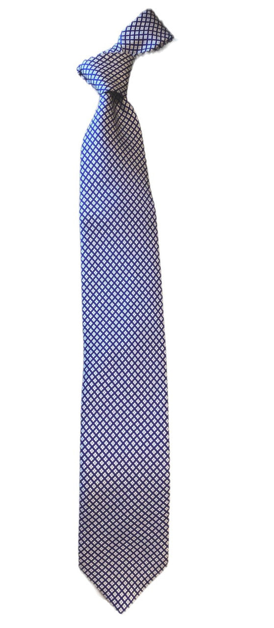 Seaward and Stearn Navy Blue Tie with Light Blue Paisley