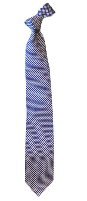 Seaward and Stearn Navy Blue Tie with Light Blue Paisley