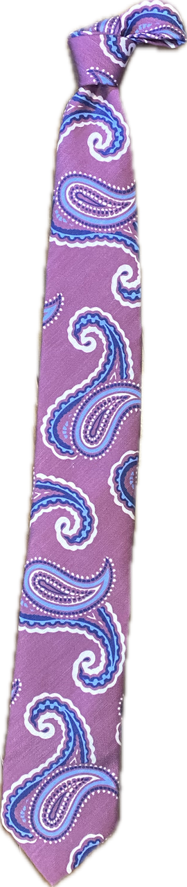 Seaward and Stearn Lavender and Blue Big Paisley Tie