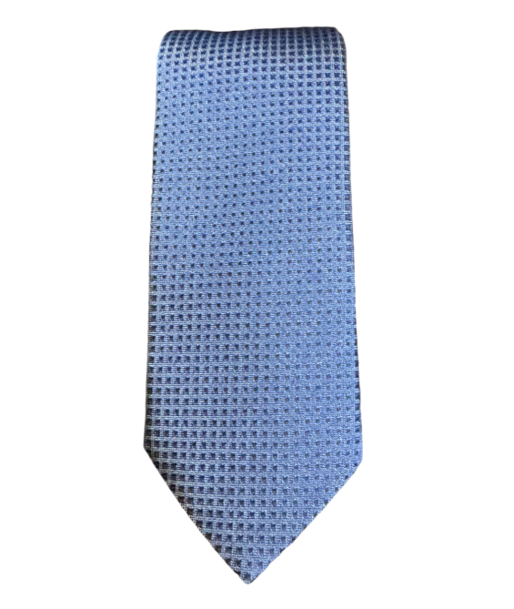 Seaward and Stearn Natte Woven Squares Silk Tie: Blue