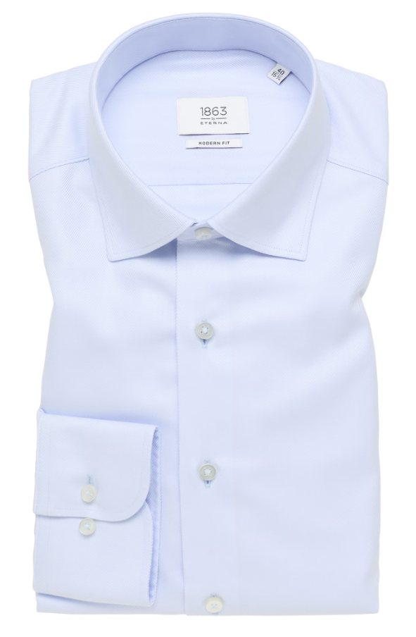 Eterna Slim Fit Royal Twill Cutaway: Light Blue