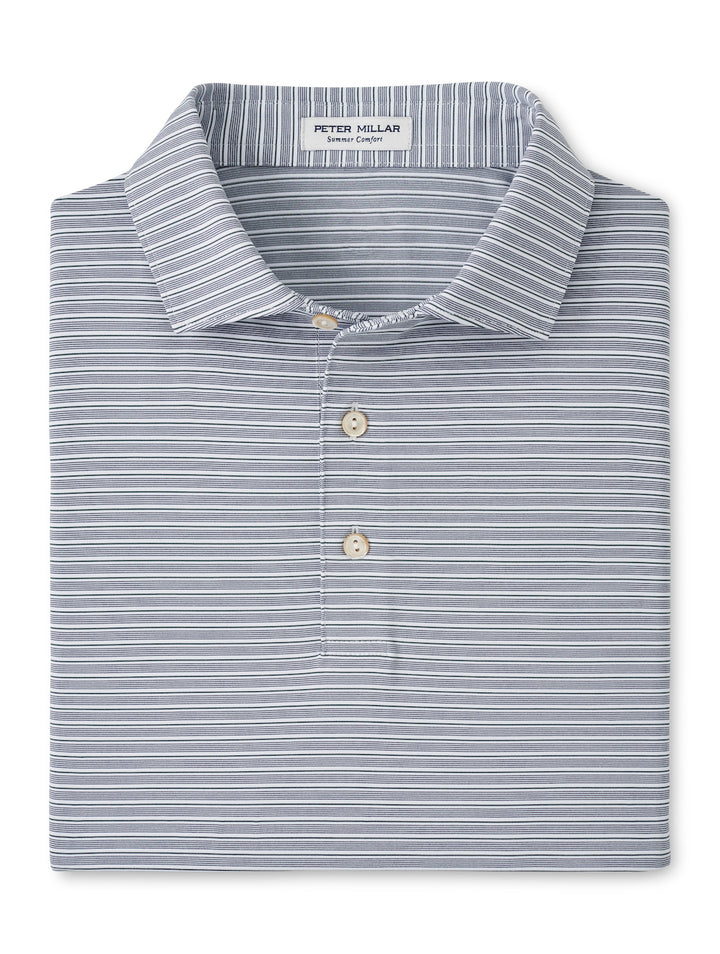 Peter Millar Daven Performance Jersey Polo: White/Navy