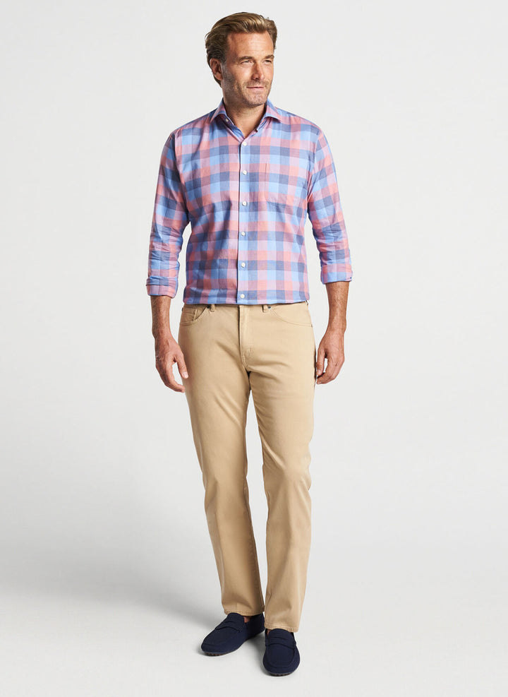 Peter Millar Boothbay Summer Soft Cotton Sport Shirt: Navy