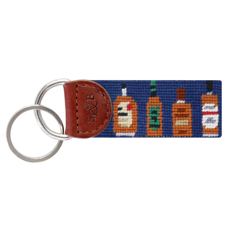 Smathers and Branson Key Fob: Bourbon Bottles (Classic Navy)
