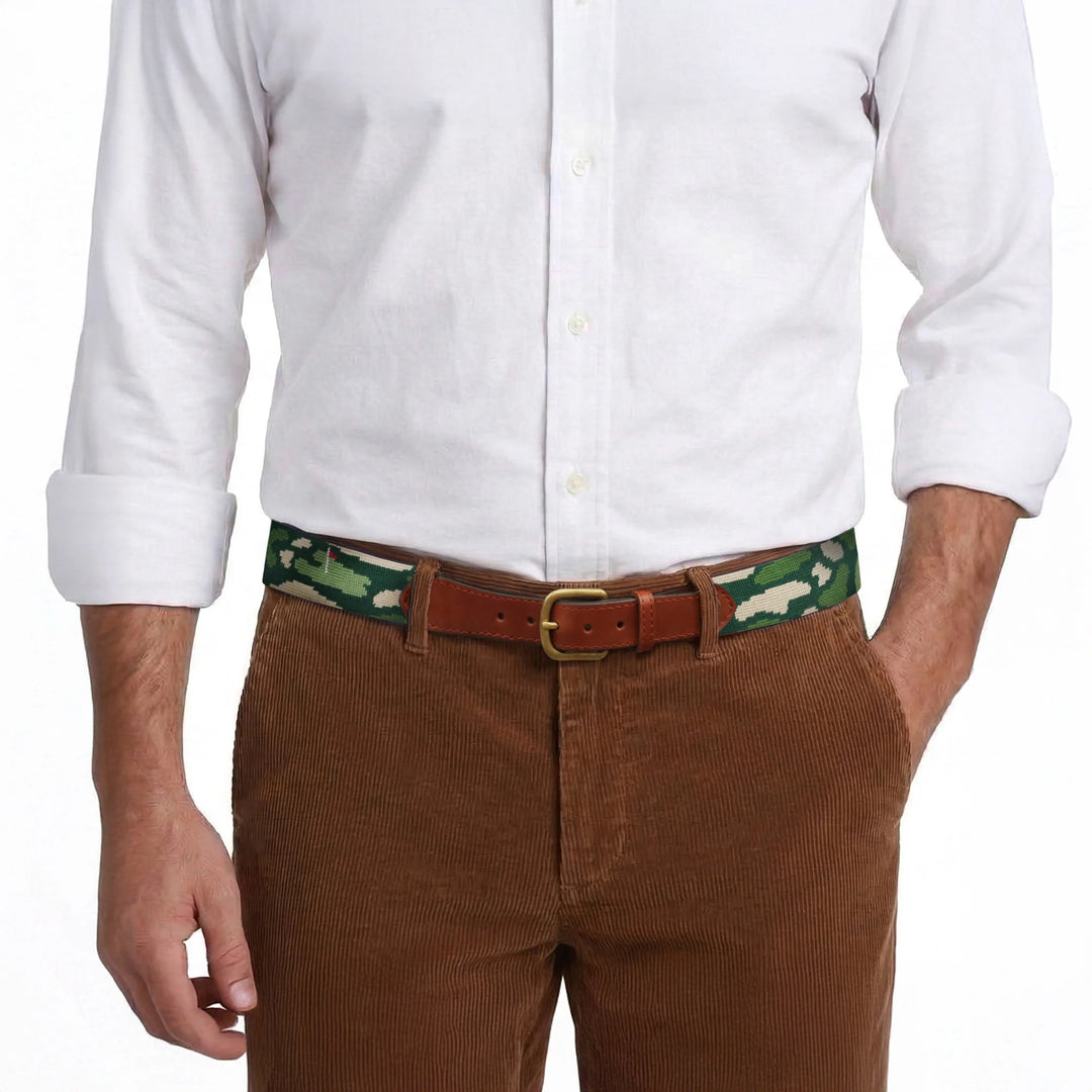 Smathers and Branson Needlepoint Belt: Golfers Camo