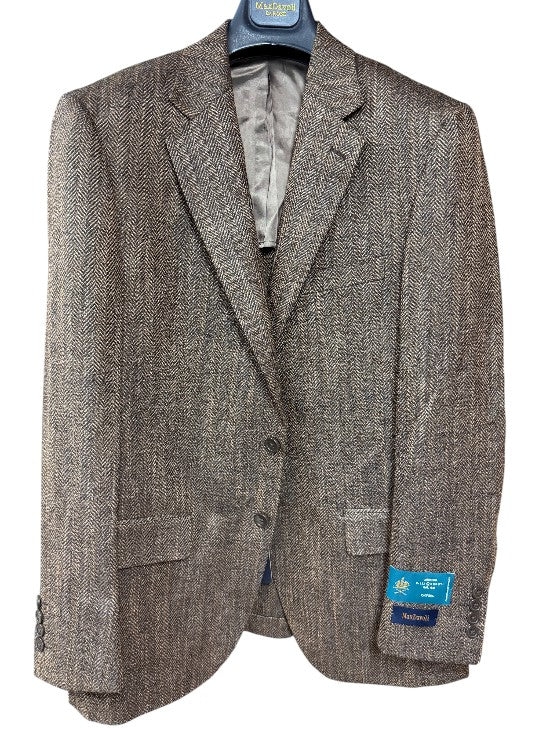 Maxdavoli by Maxman Lanificio F.lli Cerruti Soft Coat: Brown Herringbone