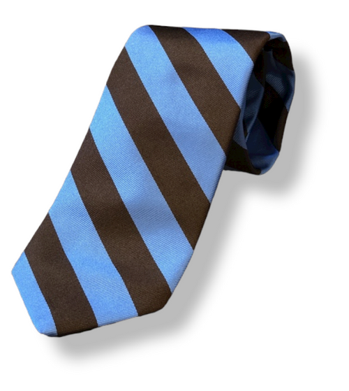 R Hanauer Brown/Blue Kensington Stripe Tie