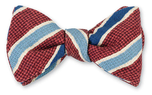 R. Hanauer Burgundy Chester Stripes Bow Tie