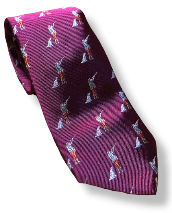 R. Hanauer Burgundy Dog & Hunter Tie