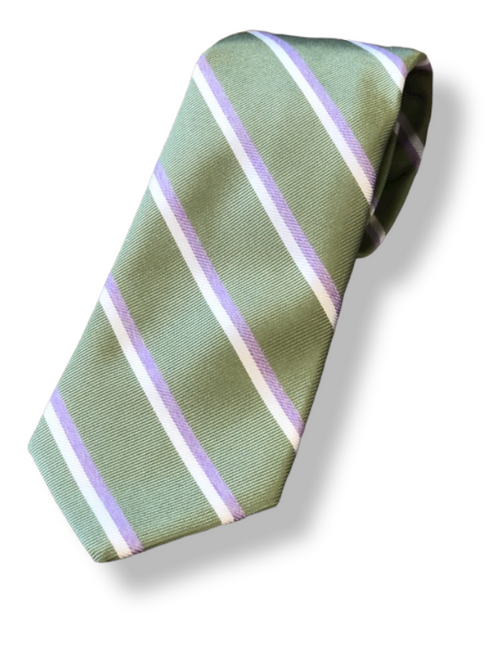 R Hanauer Green Burton Stripe Tie