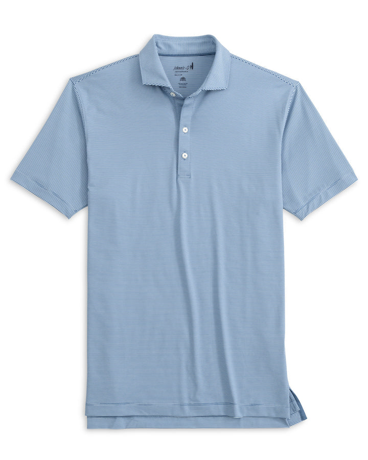 Johnnie-O Performance Jersey Polo - Lyndonn Stripe: Kona Lake