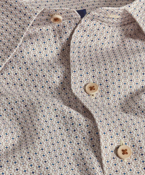 David Donahue Sand & Sky Twill Neat Print Shirt