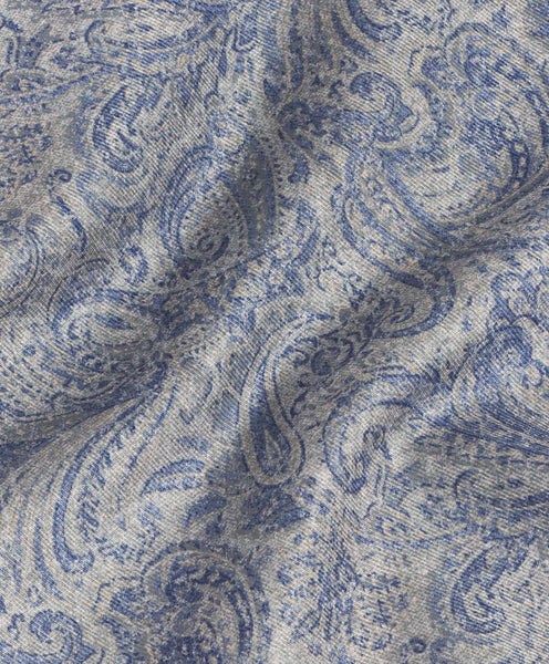 David Donahue Charcoal & Blue Paisley Print Shirt