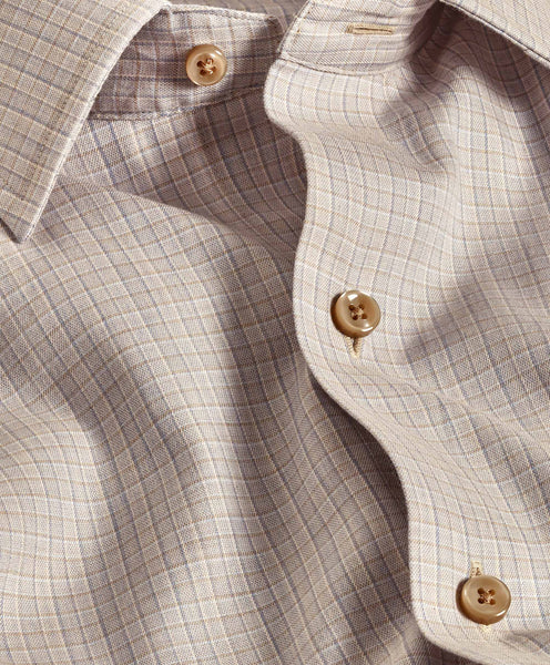David Donahue Check Cashmere Blend Sport Shirt: Dune/Multi