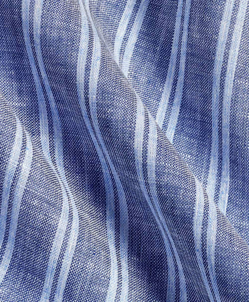 David Donahue Navy & Sky Linen Stripe Sport Shirt