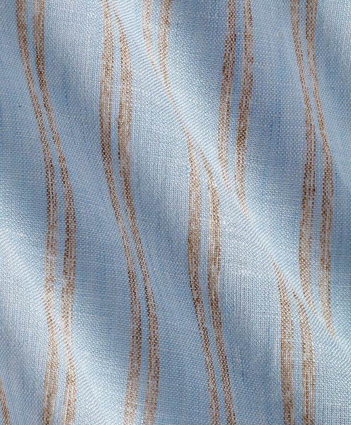 David Donahue Sky & Dune Linen Stripe Sport Shirt: Sky/Dune