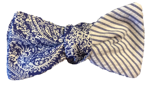 Craig Reagin Blue Paisley/Seersucker Bowtie