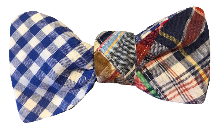 Craig Reagin Patchwork/Blue Gingham Bowtie