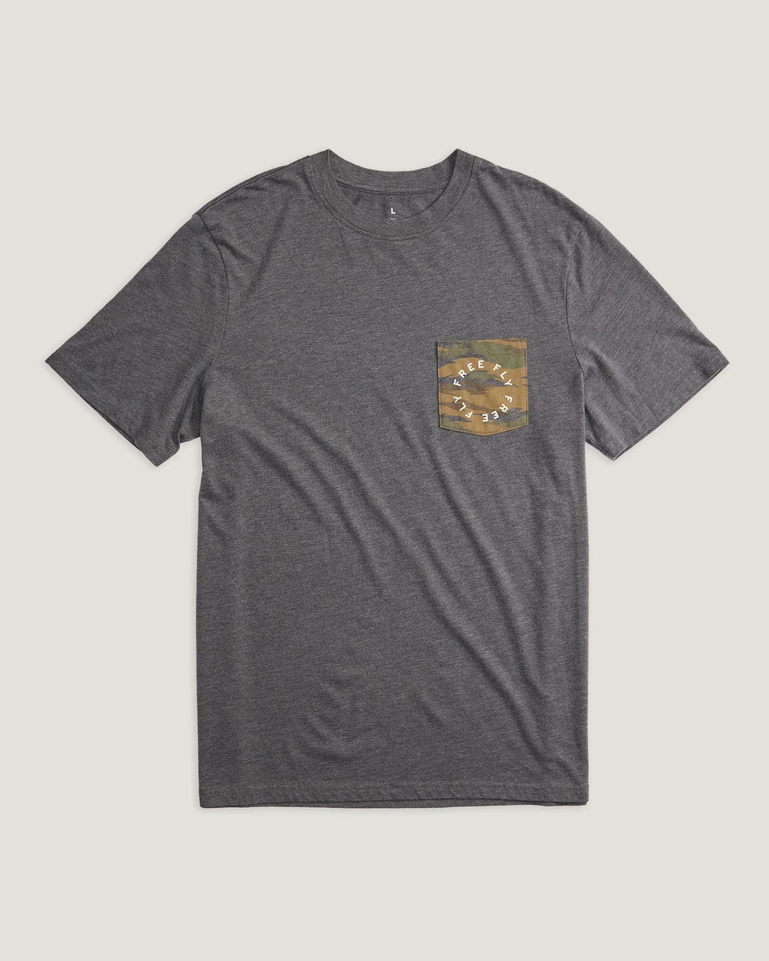 Free Fly Camo Redfish Pocket Tee- Heather Black Sand
