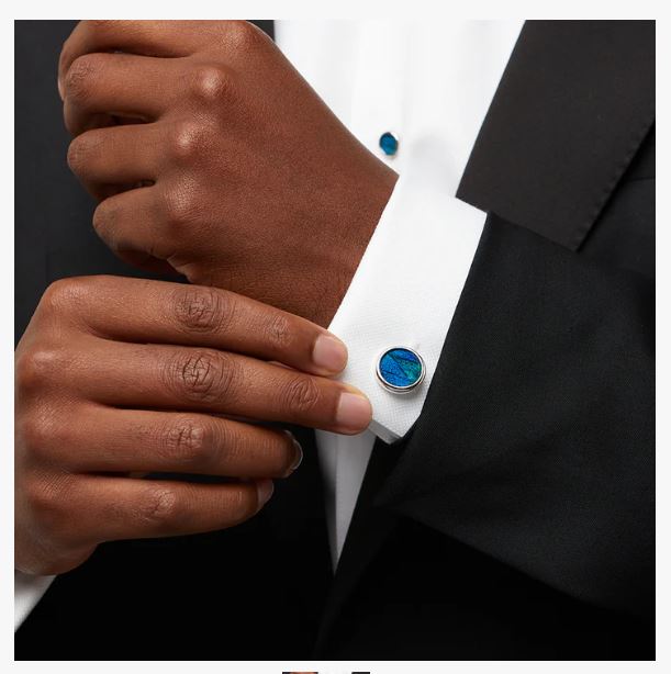 Brackish Fripp Cufflinks: Rhodium