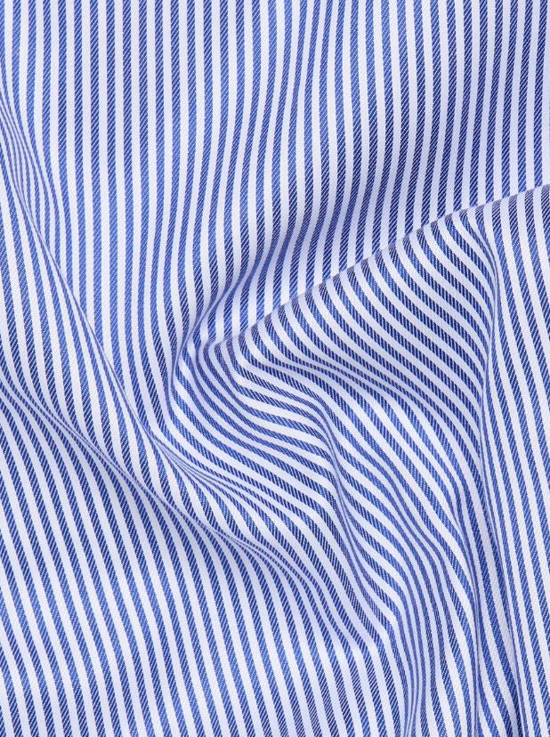 Eterna Slim Fit Luxury Twill Stripe Cutaway: Blue