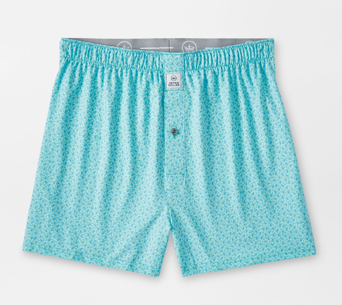 Peter Millar Birdie Time Performance Boxer Short: Cabana Blue