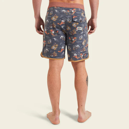 Howler Brothers Bruja Boardshorts 18.5": Caracara Country - Charcoal Oxford