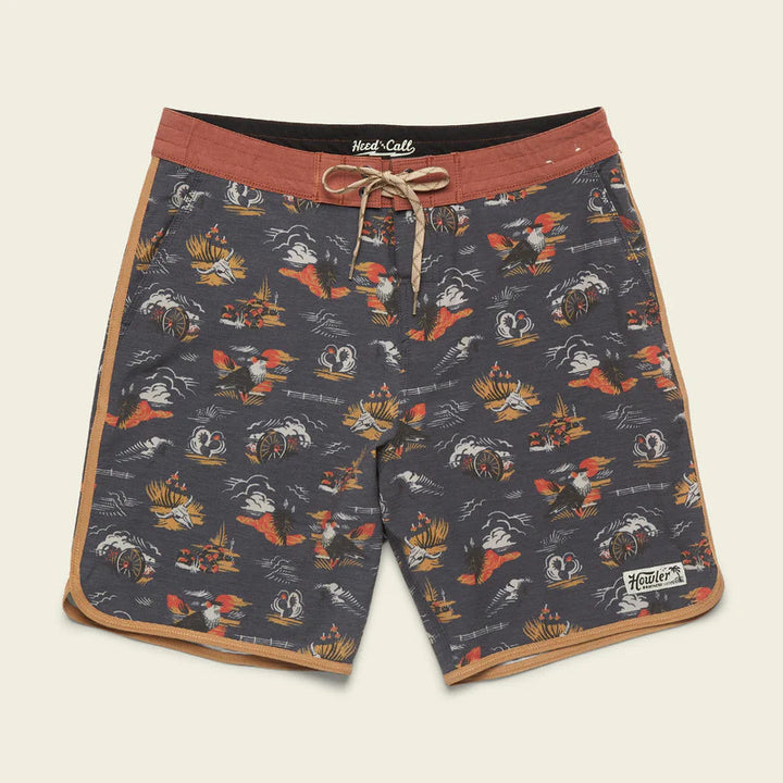 Howler Brothers Bruja Boardshorts 18.5": Caracara Country - Charcoal Oxford