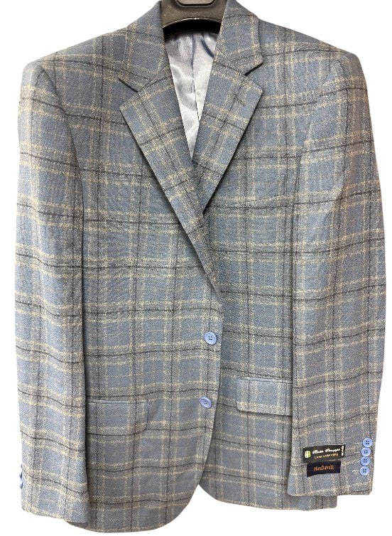 Maxdavoli by Maxman Botto Giuseppe Soft Coat: Blue Plaid