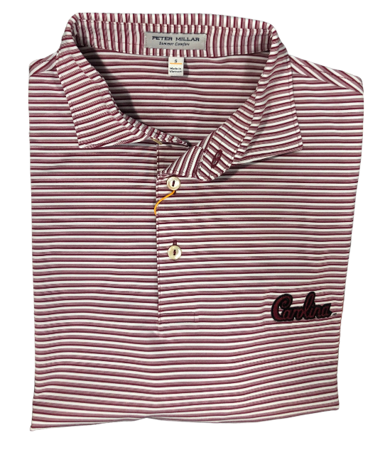 Peter Millar University of South Carolina Cedar Performance Jersey Polo: Pomegranate