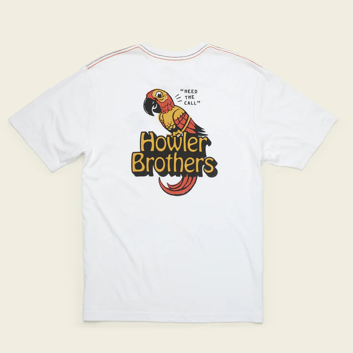 Howler Brothers Chatty Bird Cotton T-Shirt: Vintage White