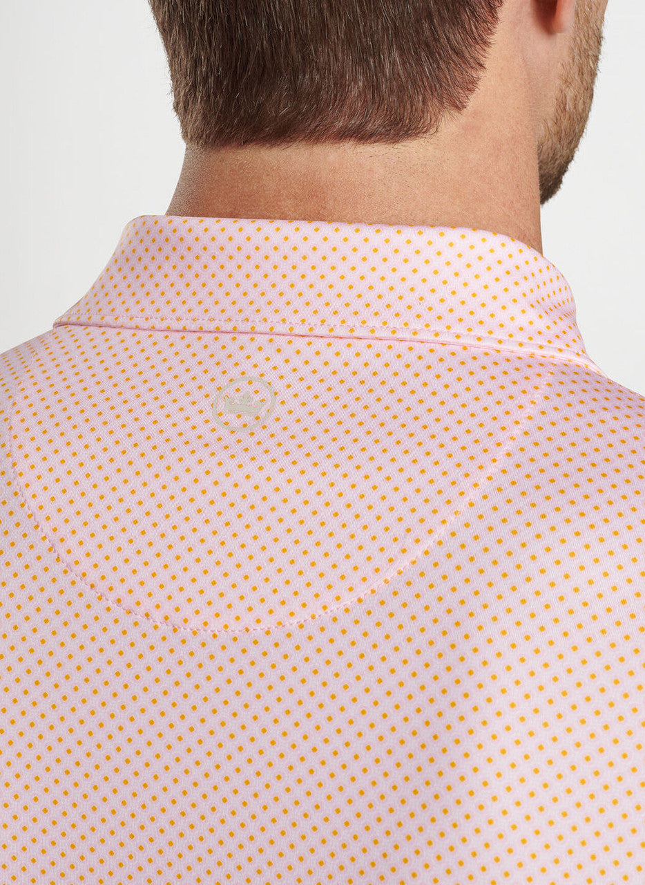 Peter Millar Circle Geo Performance Jersey Polo: Palmer Pink