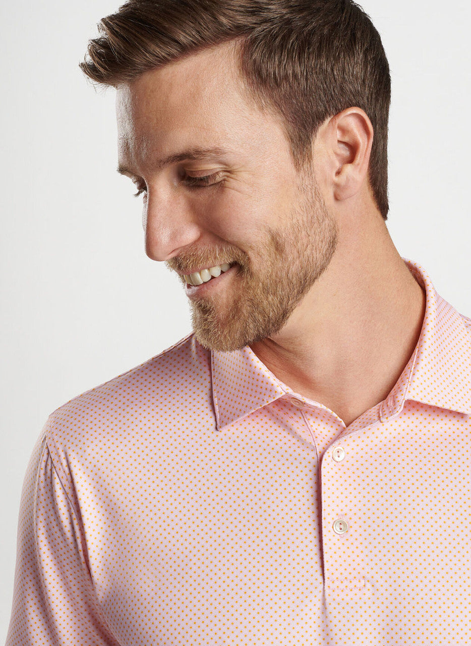 Peter Millar Circle Geo Performance Jersey Polo: Palmer Pink