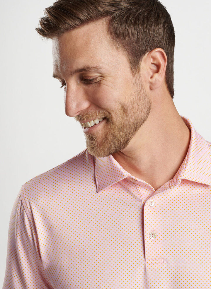 Peter Millar Circle Geo Performance Jersey Polo: Palmer Pink