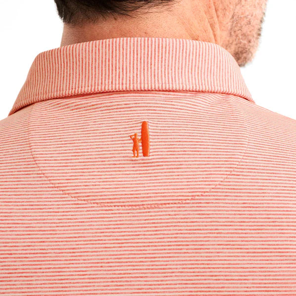 Johnnie-O Clemson Lyndonn Striped Performance Polo: Orange