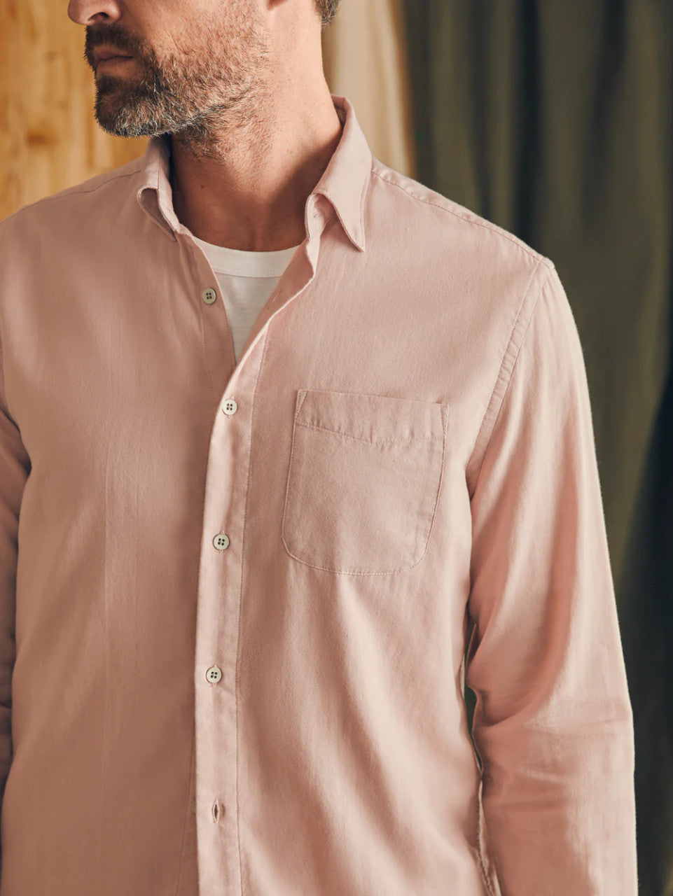 Faherty Sunwashed Chambray Shirt: Coastal Muave