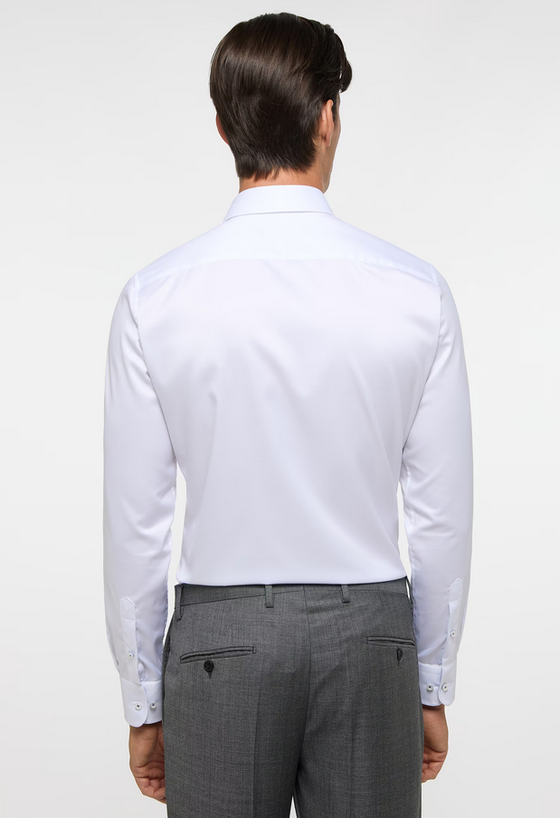 Eterna Slim Fit Luxury Shirt Cutaway: White w/ Contrast