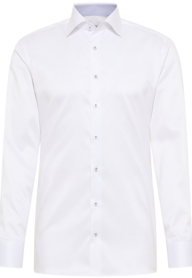 Eterna Slim Fit Luxury Shirt Cutaway: White w/ Contrast