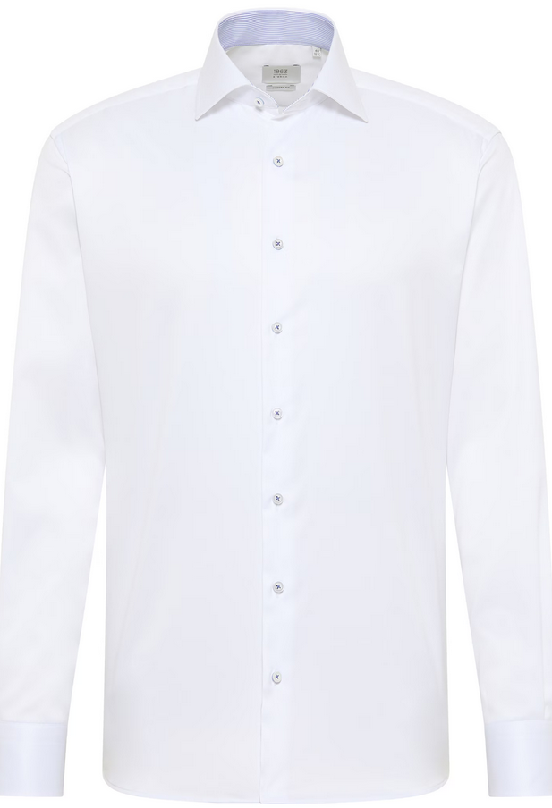 Eterna Modern Fit Luxury Shirt Cutaway: White w/ Contrast