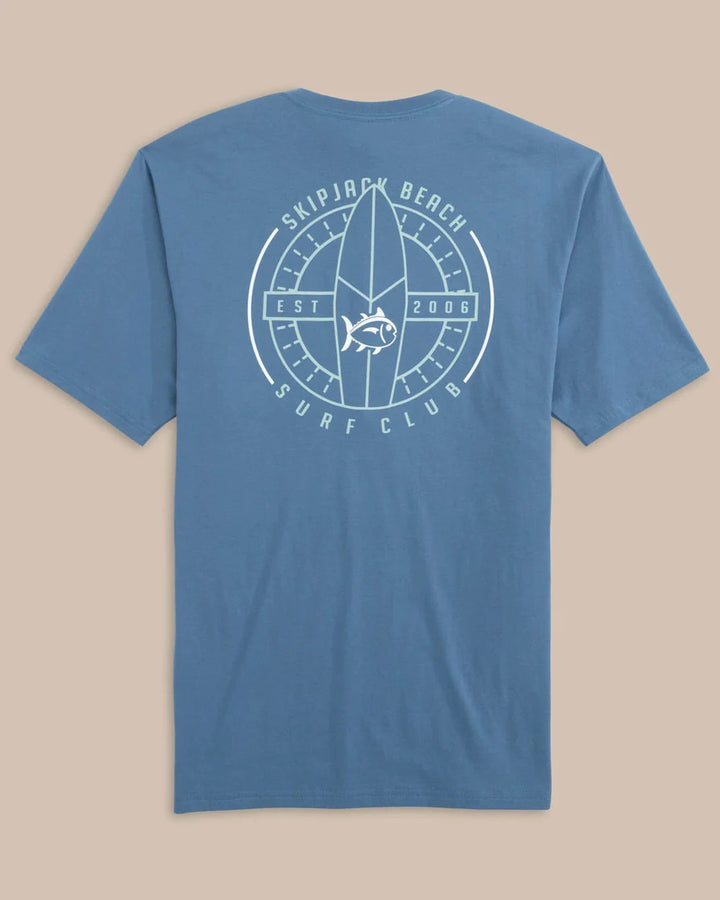 Southern Tide Skipjack Beach Surf Club Short Sleeve T-Shirt: Coronet Blue