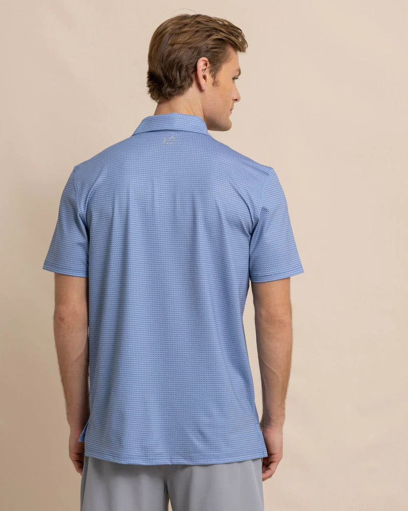 Southern Tide Driver Getting Ziggy With It Printed Polo: Coronet Blue