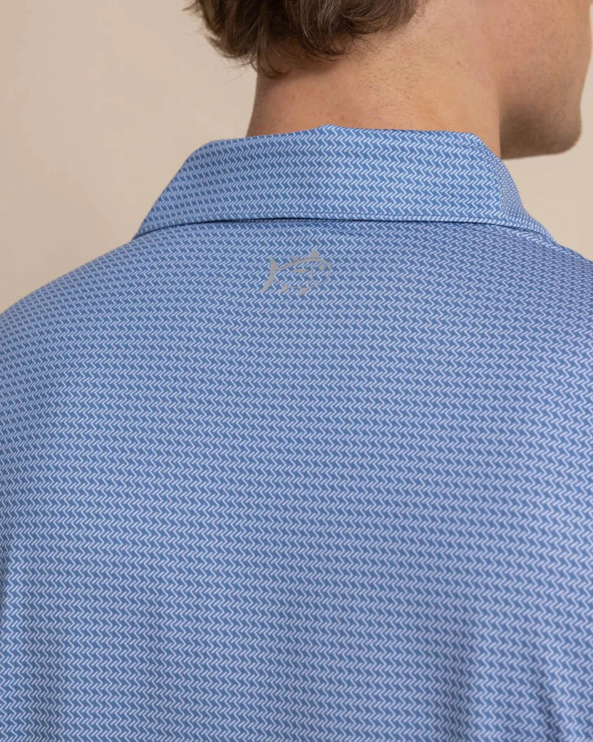 Southern Tide Driver Getting Ziggy With It Printed Polo: Coronet Blue
