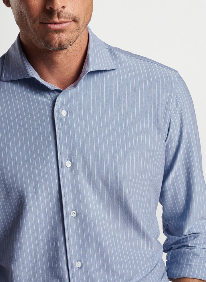 Peter Millar Cosmo Excursionist Flex Sport Shirt: Cascade Blue